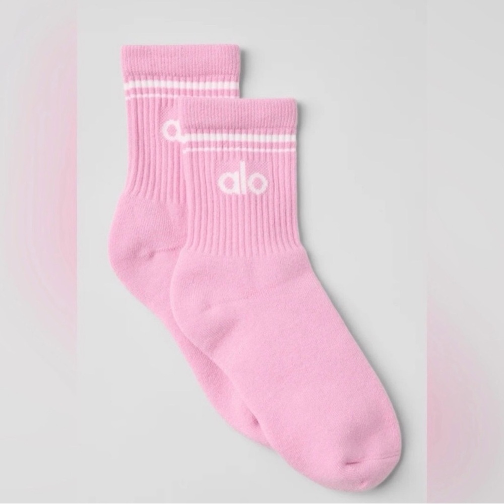 Sweet Pink ALO Unisex Half-crew Sock Medium sold out color, rare